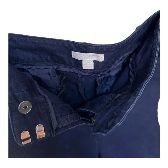 New York & Company Women’s Size 12 Blue Flat Front Stretch Cropped Pants - Picture 5 of 5